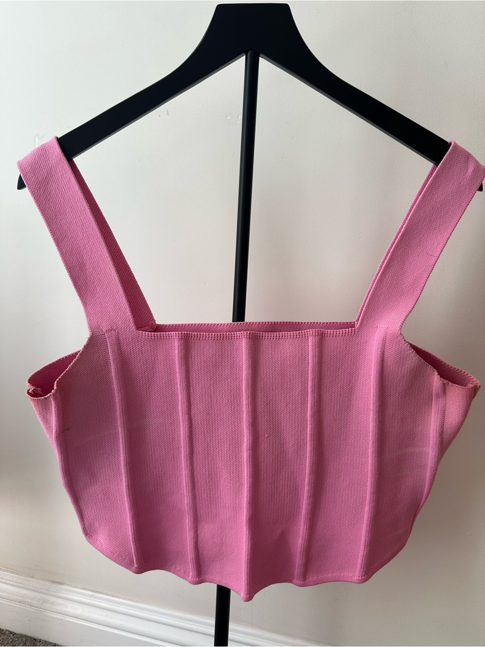 Primark Pink Structured Square-Neck Crop Top